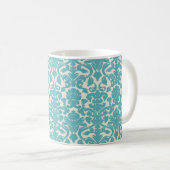 Damask Pattern, Blue Damask, French Damask Koffiemok (Voorkant rechts)