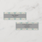 Damask Pattern, Blue Damask, French Damask Mini Visitekaartje (Voorkant / Achterkant)