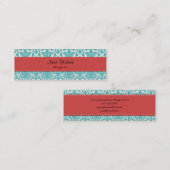 Damask Pattern, Blue Damask, French Damask Mini Visitekaartje (Voorkant / Achterkant)