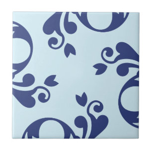 Damask Pattern, Blue Damask, French Damask Tegeltje
