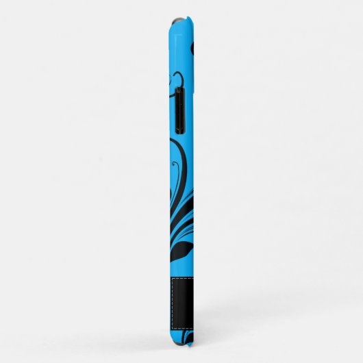 Damask Pattern, Blue Damask, Jouw naam Case-Mate iPhone Case (Achterkant/rechts)
