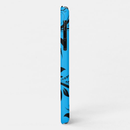 Damask Pattern, Blue Damask, Jouw naam Case-Mate iPhone Case (Achterkant/links)