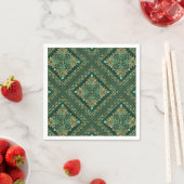  Damask Pattern - Emerald green and gold Servet (Insitu)