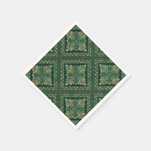  Damask Pattern - Emerald green and gold Servet (Hoek)