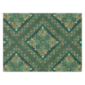 Damask Pattern - Emerald green and gold Tafelkleed (Voorkant (Horizontaal))