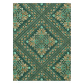 Damask Pattern - Emerald green and gold Tafelkleed (Voorkant)