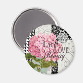 Damask Pattern Floral Decor Love Life Magneet (Voorkant / Achterkant)