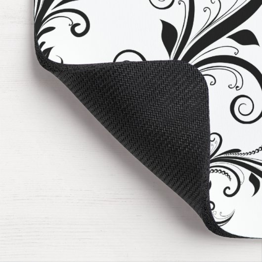 Damask Pattern, French Damask, Black and White Muismat (Hoek)