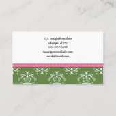 Damask Pattern, Green Damask, French Damask Visitekaartje (Achterkant)
