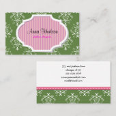 Damask Pattern, Green Damask, French Damask Visitekaartje (Voorkant / Achterkant)