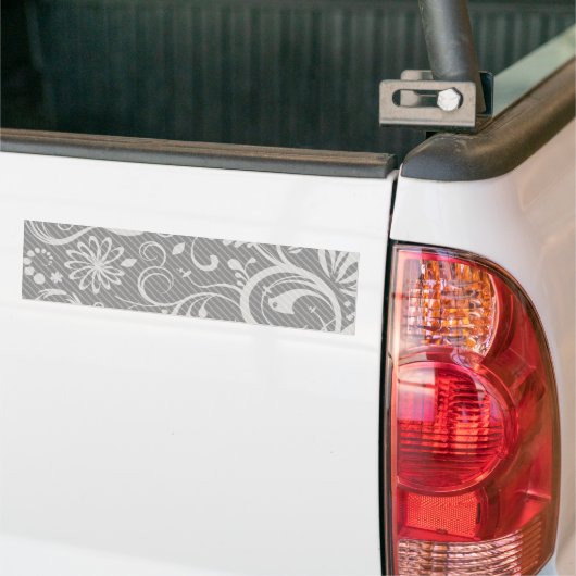 Damask Pattern, Grey Damask, French Damask Bumpersticker (Op Truck)