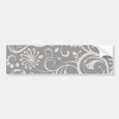 Damask Pattern, Grey Damask, French Damask Bumpersticker (Voorkant)