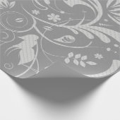 Damask Pattern, Grey Damask, French Damask Cadeaupapier (Hoek)