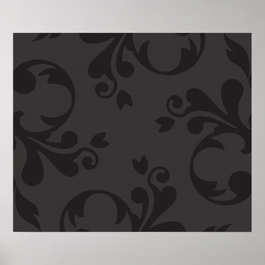 Damask Pattern, Grey Damask, French Damask Poster (Voorkant)