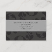 Damask Pattern, Grey Damask, French Damask Visitekaartje (Achterkant)