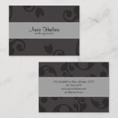 Damask Pattern, Grey Damask, French Damask Visitekaartje (Voorkant / Achterkant)