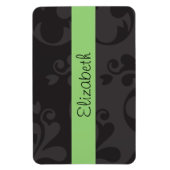 Damask Pattern, Grey Damask, Jouw naam Magneet (Verticaal)