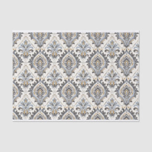 Damask Pattern in de kleuren blauw en beige Tissuepapier
