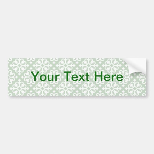 Damask Pattern op Green Bumpersticker (Voorkant)