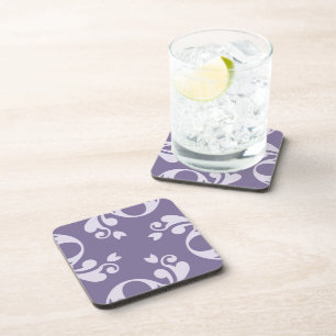 Damask Pattern, Paarse Damask, French Damask Bier Onderzetter