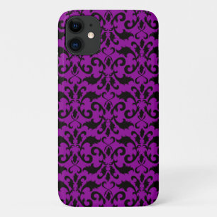 Damask Pattern, Paarse Damask, French Damask iPhone 11 Hoesje