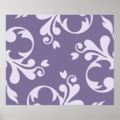 Damask Pattern, Paarse Damask, French Damask Poster (Voorkant)