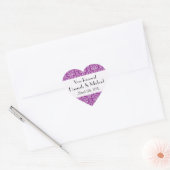 Damask Pattern, Paarse Damask, Vow Renewal Hart Sticker (Envelop)