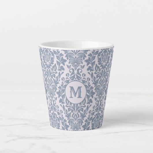 Damask Pattern personnalisé monogramme mugs (Devant)