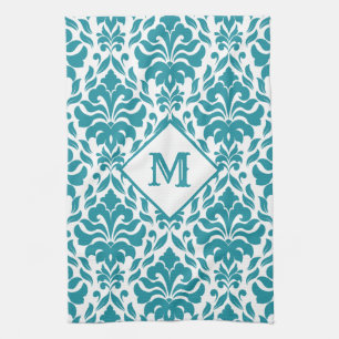 Damask Pattern personnalisé monogramme serviette d