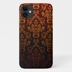 Damask Pattern, Red Damask, French Damask iPhone 11 Hoesje