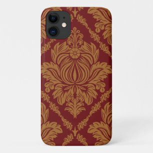 Damask Pattern, Red Damask, French Damask iPhone 11 Hoesje