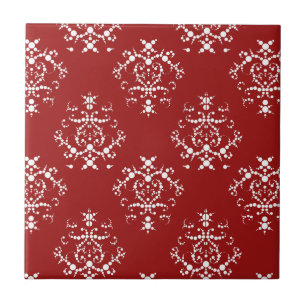 Damask Pattern, Red Damask, French Damask Tegeltje