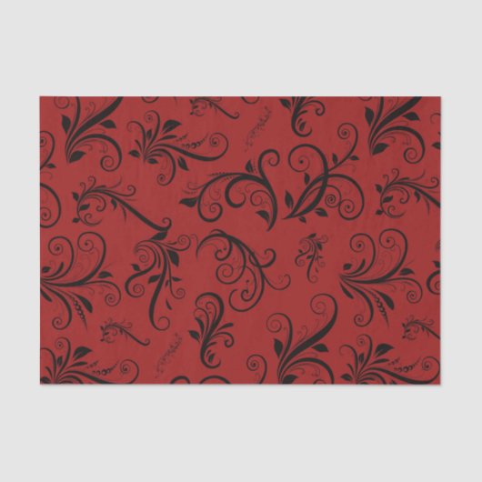 Damask Pattern, Red Damask, French Damask Tissuepapier (Voorkant)