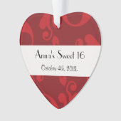 Damask Pattern, Red Damask, Sweet 16, Anniversaire (devant)