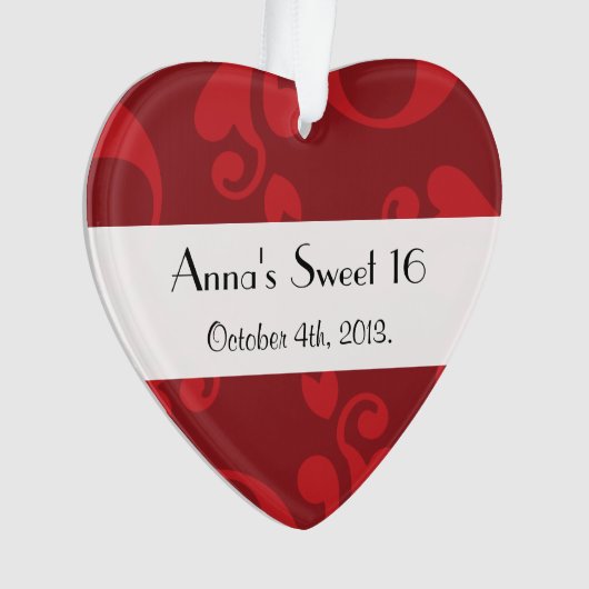 Damask Pattern, Red Damask, Sweet 16, Anniversaire (devant)