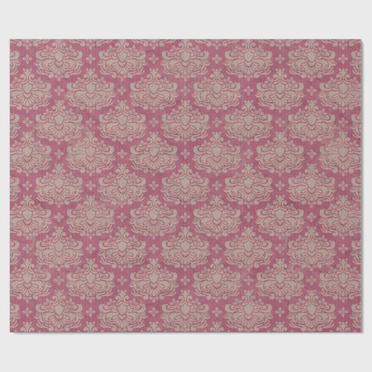 Damask Pattern, Roze Damask, Franse Damask Cadeaupapier (Vlak)