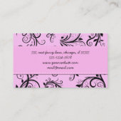 Damask Pattern, Roze Damask, Franse Damask Visitekaartje (Achterkant)