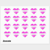 Damask Pattern, Roze Damask, Quinceanera Hart Sticker (Vel)
