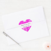 Damask Pattern, Roze Damask, Quinceanera Hart Sticker (Envelop)