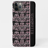 Damask Pattern Zwart en Roze Case-Mate iPhone Case (Achterkant)