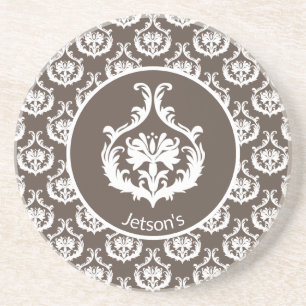  Damask Patterned Zandsteen Onderzetter