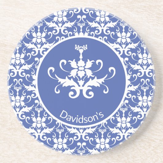 Damask Patterned Zandsteen Onderzetter (Voorkant)