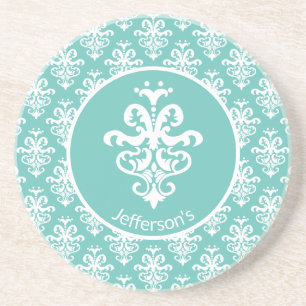 Damask Patterned Zandsteen Onderzetter