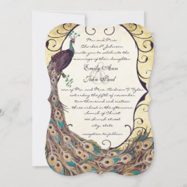 Damask Peacock Elegance Eggplant Gold en Aqua Kaart