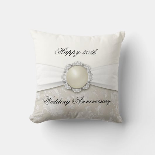 Damask Pearl Mariage Anniversaire Jeu Oreiller (Recto)