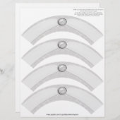 Damask Pearl Ribbon Cupcake Cosie - SILVER GRAY (Voorkant / Achterkant)