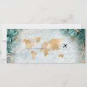 Damask Photo Enregistrer la date Carte du Monde du (Dos)