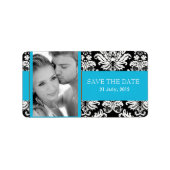 Damask Photo Enregistrer La Date Étiquette (Devant)