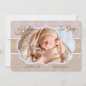 Damask Photo Faire-part de naissance (Devant)