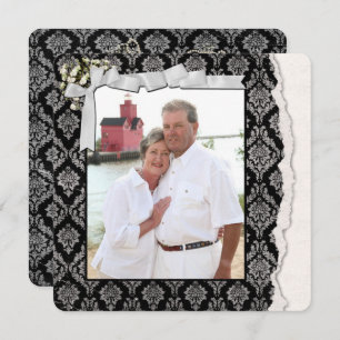 Damask Photo Lijst Vow Renewal Kaart